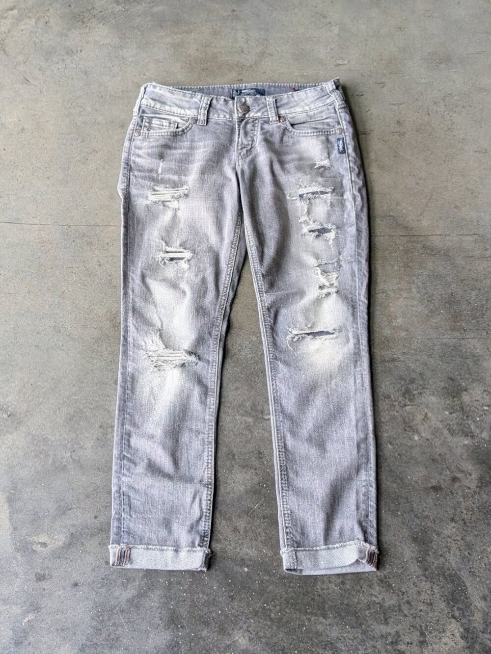 Silver Jeans Suki Mid Ankle Slim Gray Denim Jeans Vintage Y2K size W26/L26
